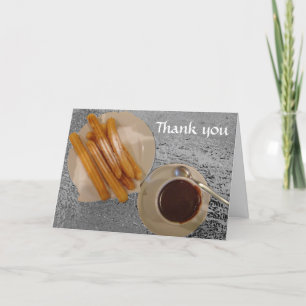Varm choklad & Churros- choklad y Churros Tack Kort