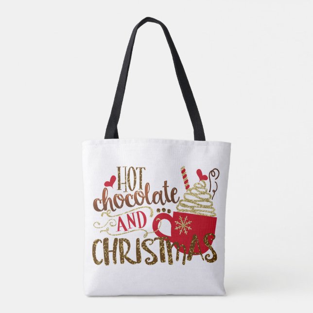 Varm choklad & julglitter glitter tygkasse (Baksida)