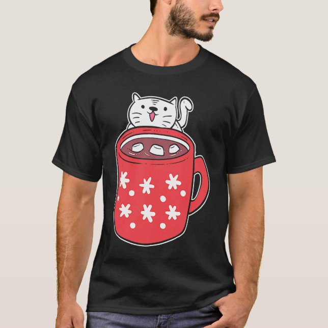 Varm choklad katt sötsakssug t shirt (Framsida)
