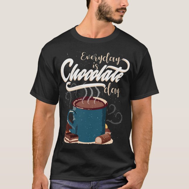 Varm choklad-konst för choklad-dagen. t shirt (Framsida)
