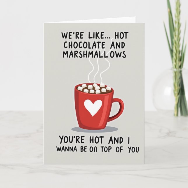 Varm Choklad Marshmallow Flirtig Kort (Framsida)