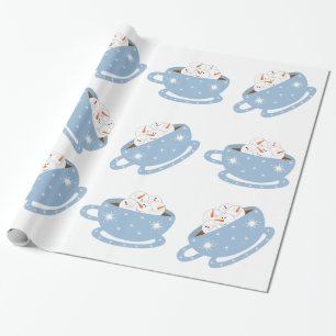 Varm choklad med snögubbear presentpapper