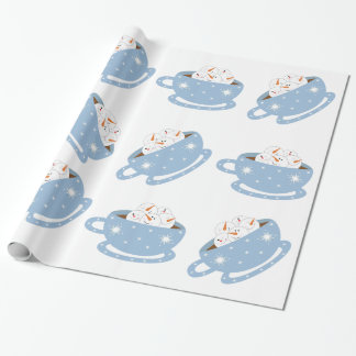 Varm choklad med snögubbear presentpapper
