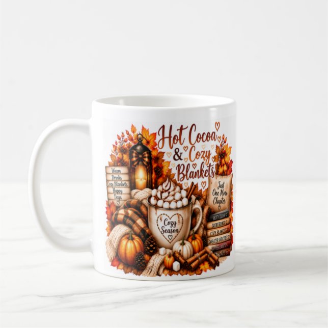 Varm choklad & mysiga filtar | Mysig höstkaffemugg Kaffemugg (Vänster)