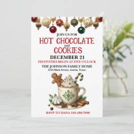 Varm Choklad och Kakor Julfest Inbjudningar