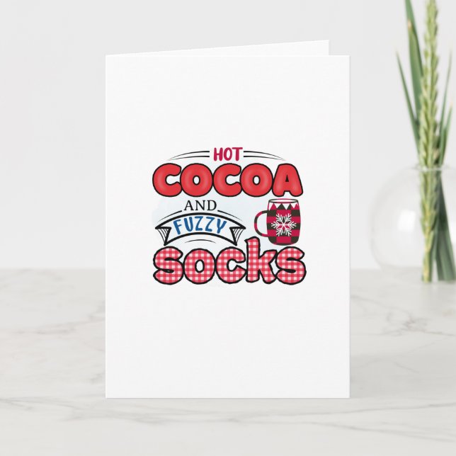 Varm choklad och luddiga strumpor kort (Framsida)