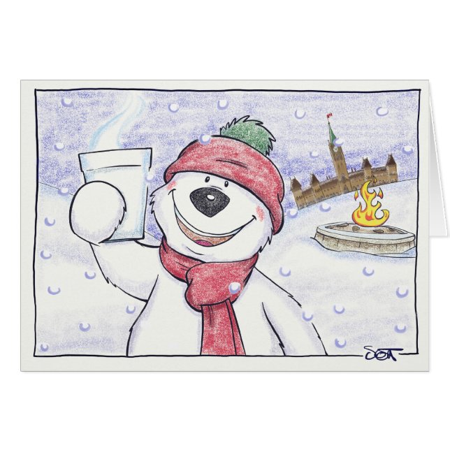 Varm choklad på backen hälsningskort (Framsidan Horizontal)