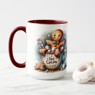 Varm choklad-säsong pepparkakskaka mugg