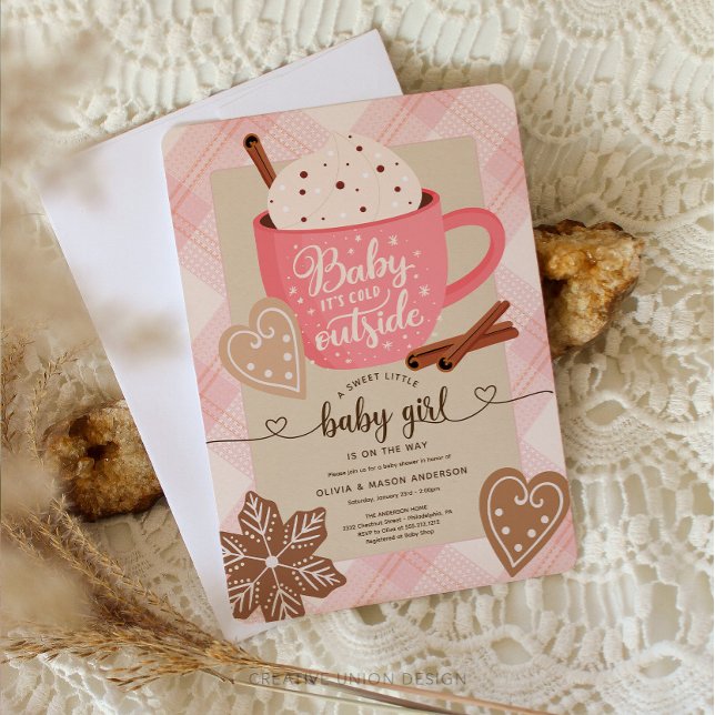 Varm Choklad Vinter Baby Shower Flicka Baby Inbjudningar (Skapare uppladdad)