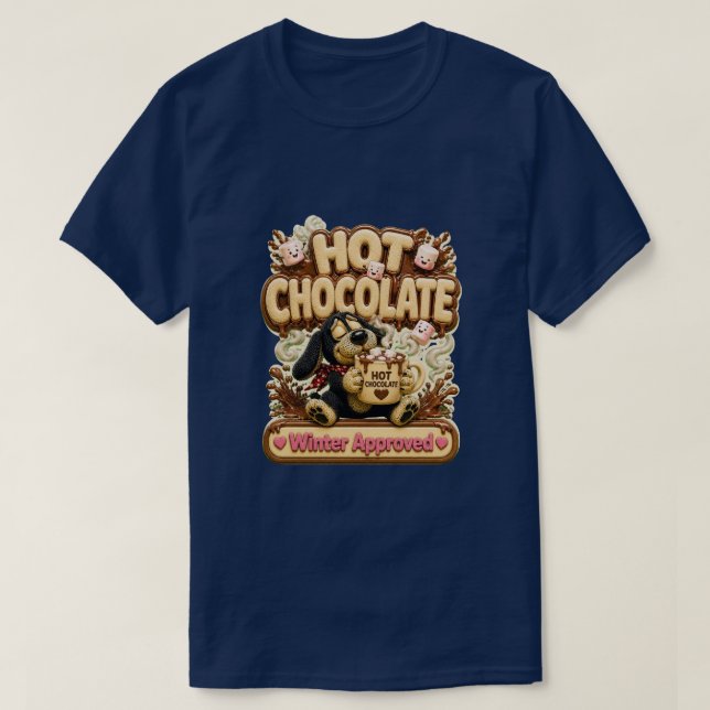 Varm Choklad Vinter Godkänd Mysig T Shirt (Design framsida)