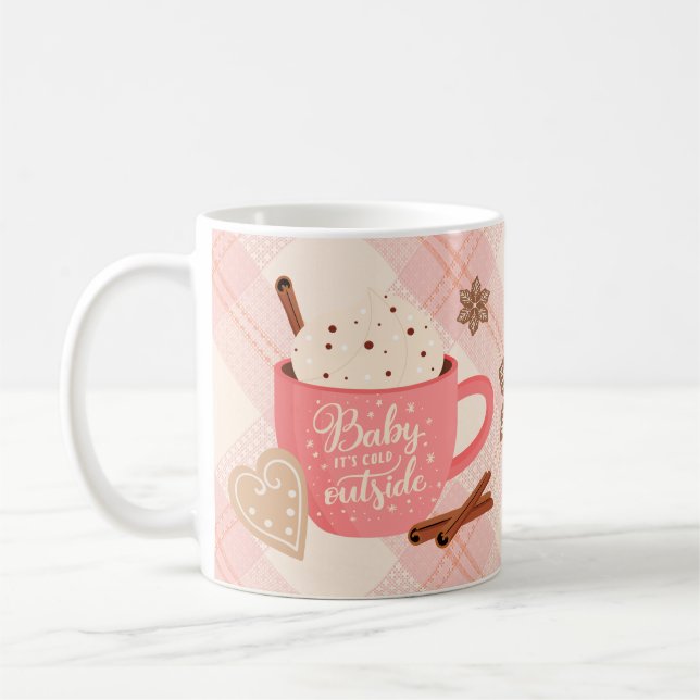 Varm Choklad Vintermugg Baby Det Är Kallt Utanför Kaffemugg (Vänster)