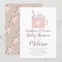 Varm chokladkaksmugg vinterflicka baby shower inbjudningar