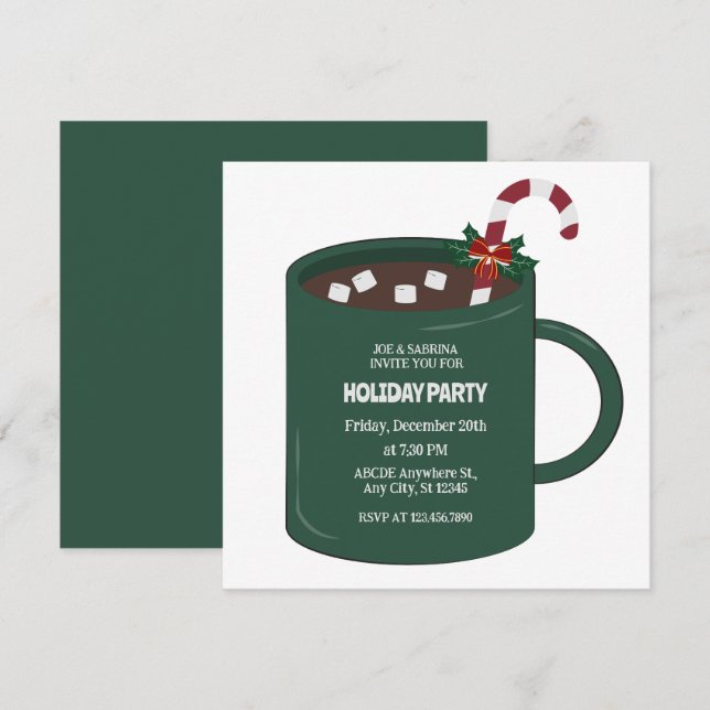 Varm chokladmugg inbjudningar (Fram/baksida)