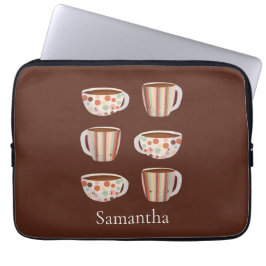 Varm cirkelmönster på kaffekoppar laptop fodral