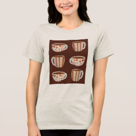 Varm cirkelmönster på kaffekoppar t shirt