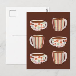 Varm cirkelmönster på koppar kaffe vykort