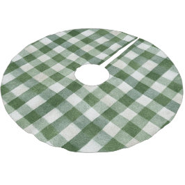 Varm Crème Grön Karo Ränder Jul Julgransmatta Borstad Polyester