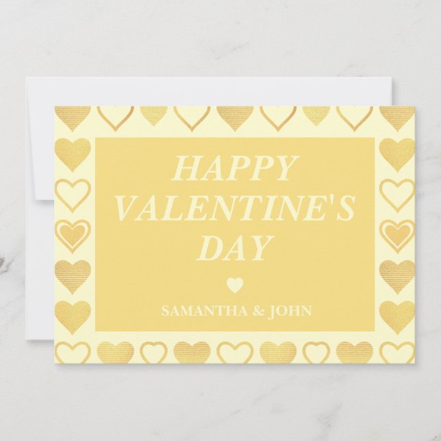 Varm Crème Minimal Hearts Alla Hjärtans Dags-prese Julkort (Framsida)
