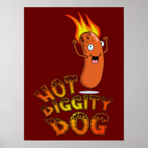 Varm Diggity hundaffisch Poster