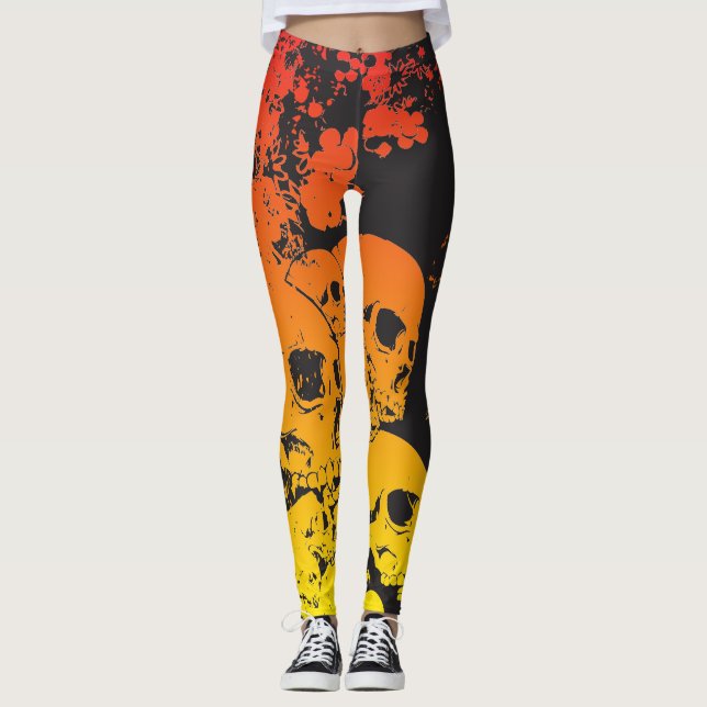 Varm döskallardamasker leggings (Framsida)