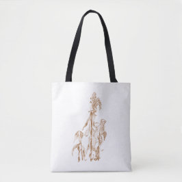 Varm Elegant Botanisk Bläckkonst Tygkasse