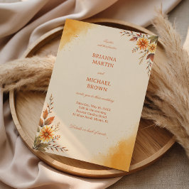 Varm Elegant Höstblomma Inbjudningar