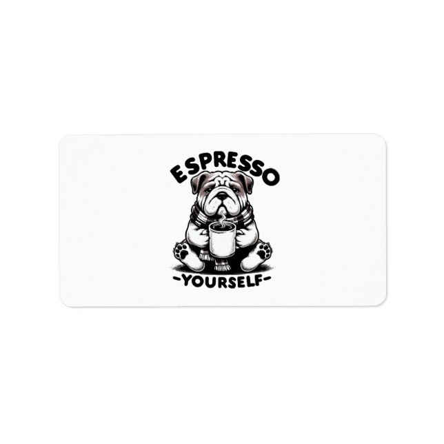 Varm Espresso Bulldog Adressetikett (Framsidan)