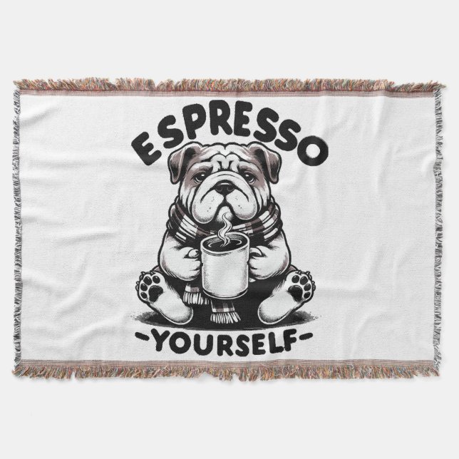 Varm Espresso Bulldog Filt (Framsidan)