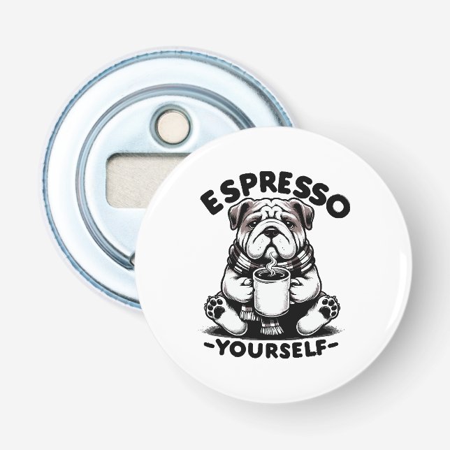 Varm Espresso Bulldog Flasköppnare (Framsidan)