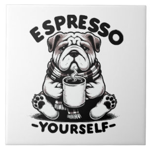 Varm Espresso Bulldog Kakelplatta