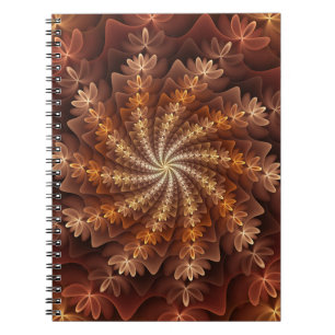 Varm Färg, Modern Abstrakt Fractal Art Mönster Anteckningsbok