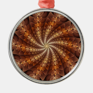 Varm Färg, Modern Abstrakt Fractal Art Mönster Julgransprydnad Metall