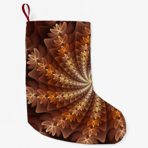 Varm Färg, Modern Abstrakt Fractal Art Mönster Liten Julstrumpa