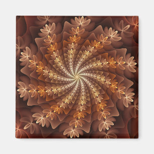 Varm Färg, Modern Abstrakt Fractal Art Mönster Magnet