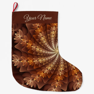 Varm Färg, Modern Abstrakt Fractal Art Namn Stor Julstrumpa