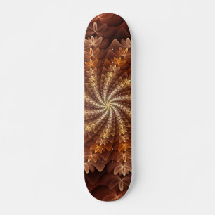 Varm färg, trippig modern fraktal konstnärlig möns mini skateboard bräda 18,5 cm