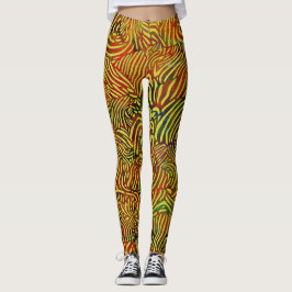 Varm Färgad Zebra ränder Leggings