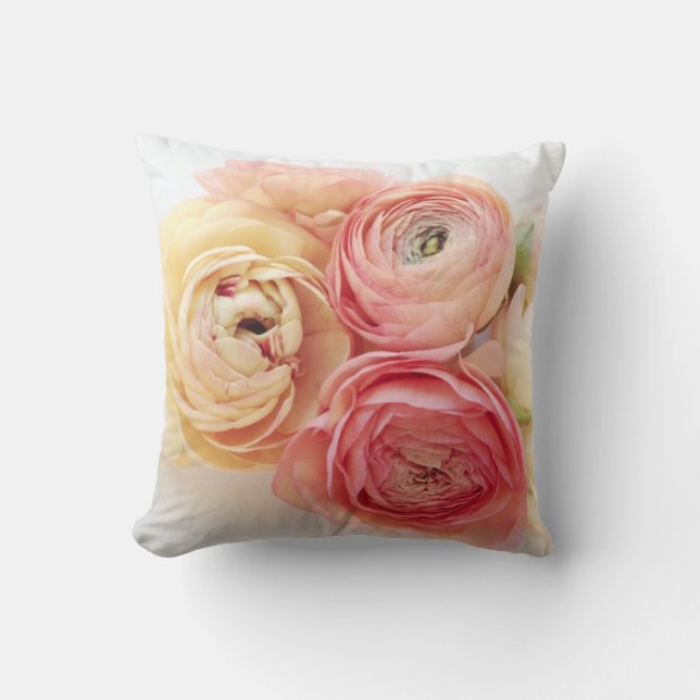 varm färgdekorativ kudde för ranunculus (Framsida)