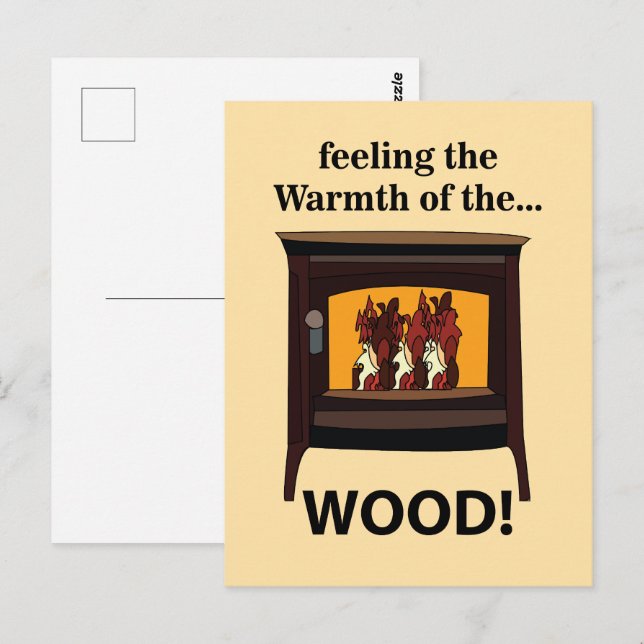 Varm för träbrännare vykort (Fram/baksida)
