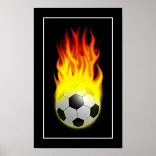 Varm fotbollboll avfyrar på - AFFISCHEN Poster