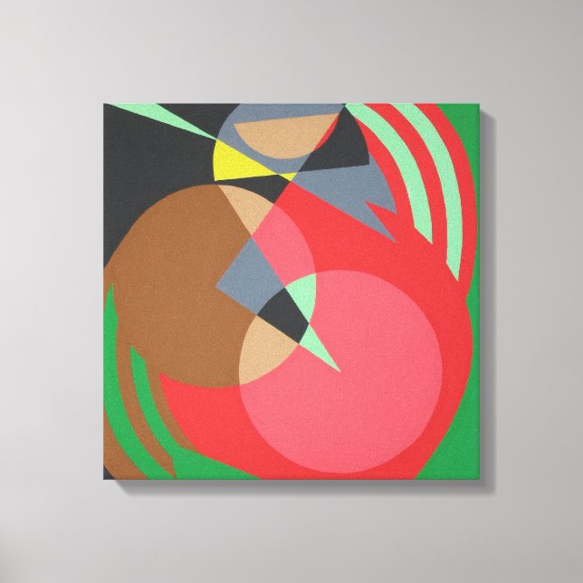 Varm geometrisk abstrakt canvastryck (Framsida)