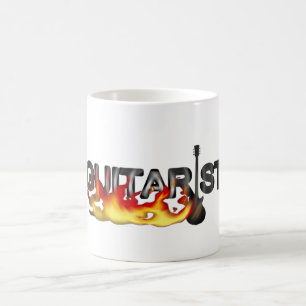 Varm gitarristgitarrspelare kaffemugg