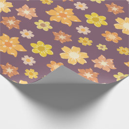 Varm Golden Autumn Bloom Sömlösa födelsedagspresen Presentpapper