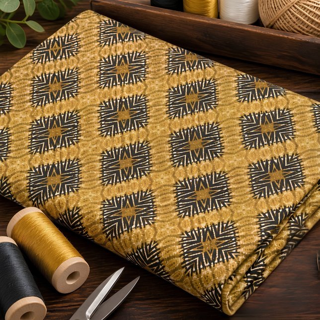 Varm guld tribal geometrisk mönster  tyg (Skapare uppladdad)