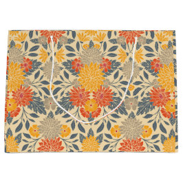 Varm Gult, Orange och blå Blommigt