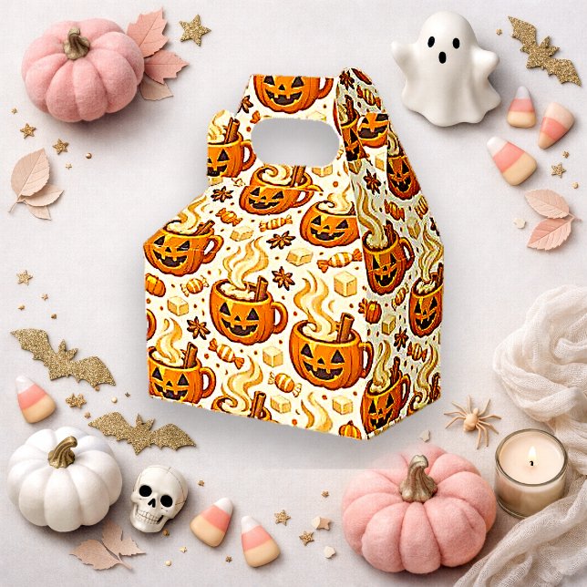 Varm Halloween-mönster med pumpaspis Presentaskar (Skapare uppladdad)