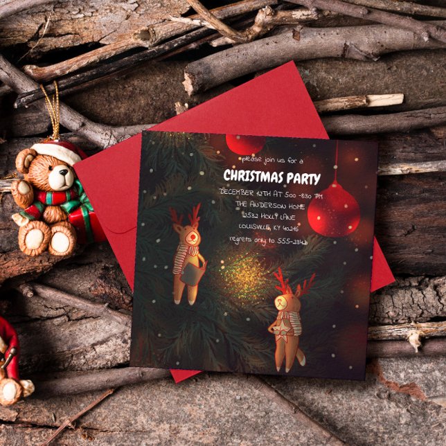 Varm Handmålad Ren Dekoration Jul  Spara Datumet (Skapare uppladdad)