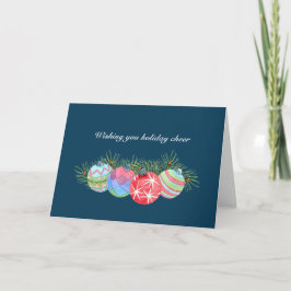 Varm Helgdag Cheer Design Blå jul Hälsning Helgkort
