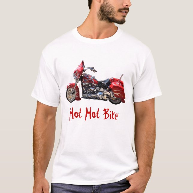 Varm hettcykelT-tröja Tee Shirt (Framsida)
