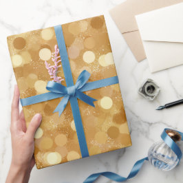 Varm honungsguld Glansande Kräm Glittermönster Presentpapper